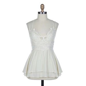 Listicle Lace Bodice Swing Tank